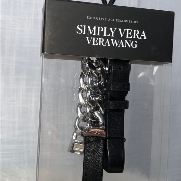 Simply Vera Wang Double Wrap Leather Metal Fitbit - Picture 3 of 8